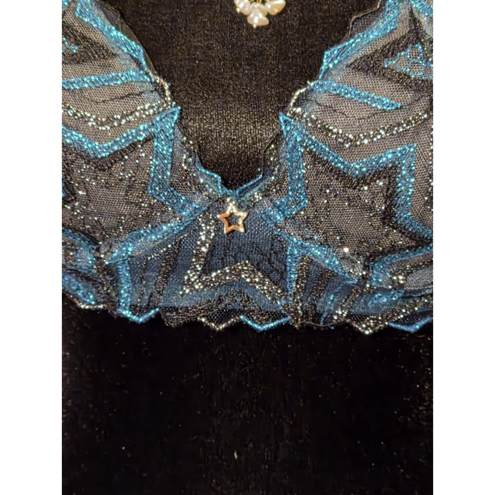 Savage X Fenty NWT 36B Unlined‎ Lace Demi Bra Shining Star-Wildflower Blue - Picture 6 of 11